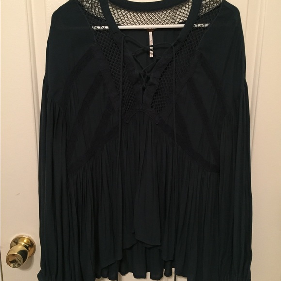 Free People don't let go romantic blouse in green - Picture 3 of 7
